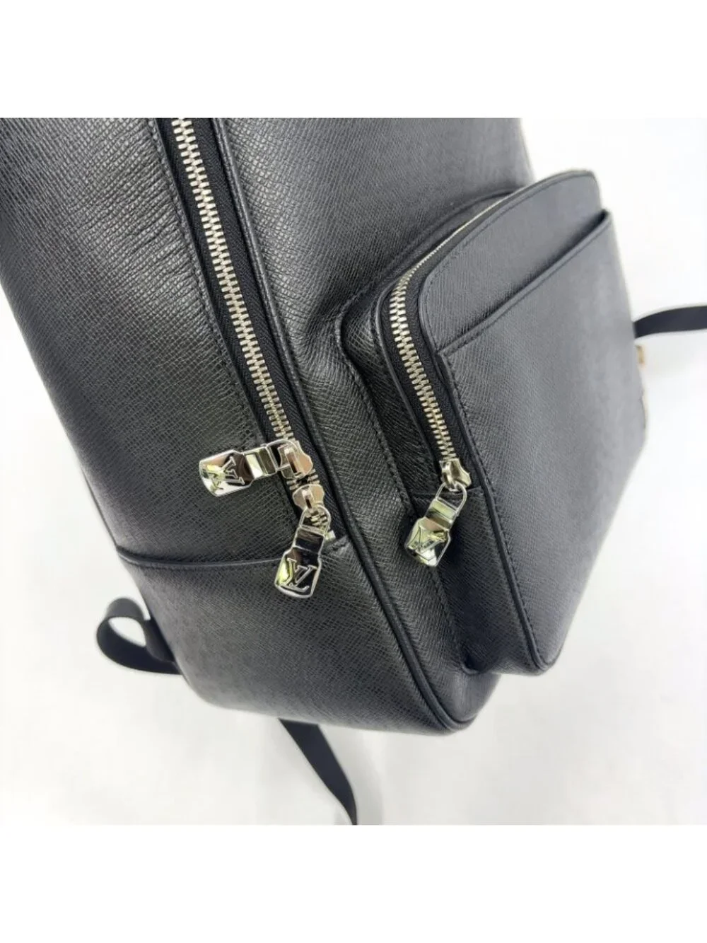 Louis Vuitton Alex Leather Black Backpack Silver